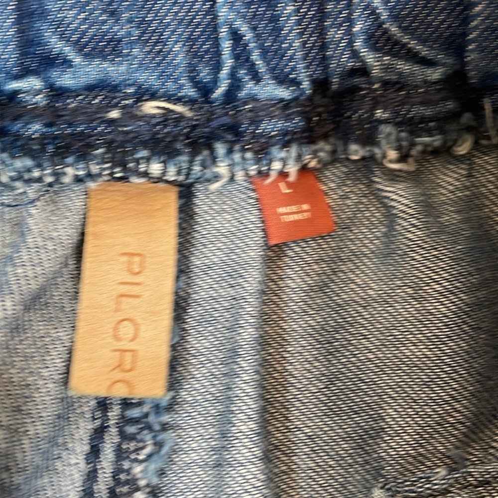Pilcro Jeans Size L Relaxed Fit High Rise Pull On Cargo Denim EUC Worn Once - Picture 8 of 11